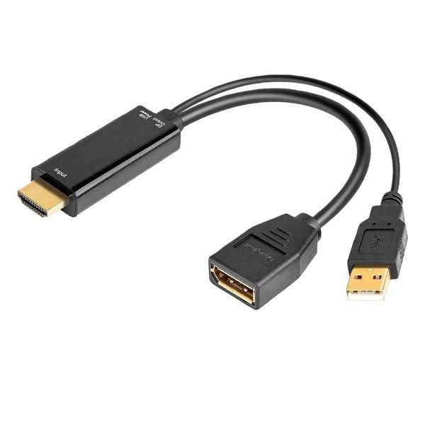 HDMI to DP Adapter Compatible with PC Laptop Monitor Black