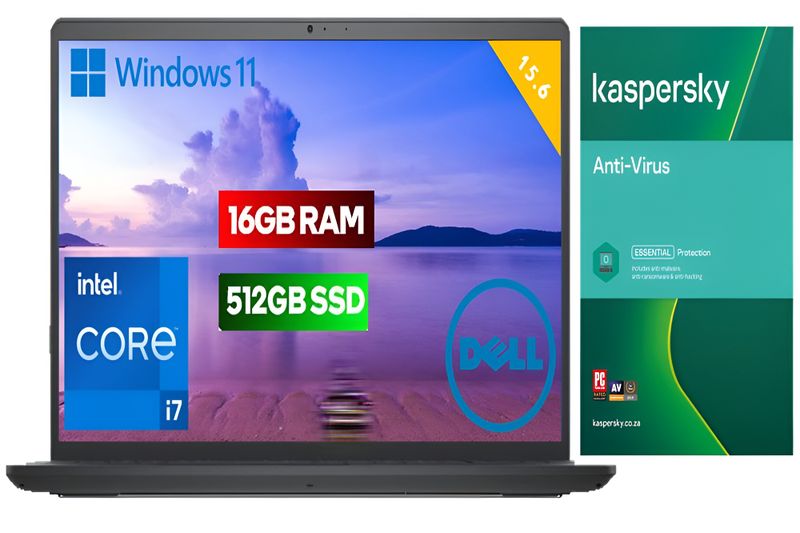 Dell Inspiron 3520: Core i7, 16GB RAM, 512GB SSD, Win 11 + Kaspersky
