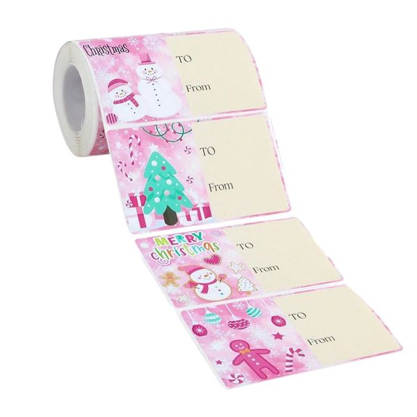 200 Piece To/From Christmas Gift Tag Sticker Roll - Multicolor