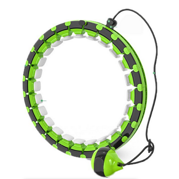 Adult Intelligent 24 Section Detachable Hula Hoop - Green/Black
