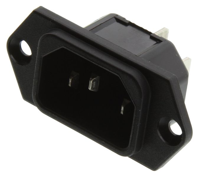 Schurter (6100.4320) IEC Power Connector, IEC C14 Inlet, 15 A, 250 VAC