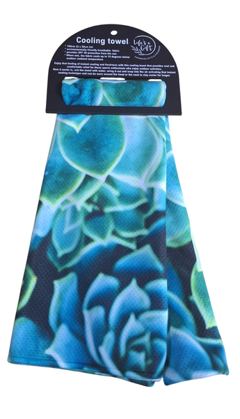 Cooling Towel - Big Blooming Succulents