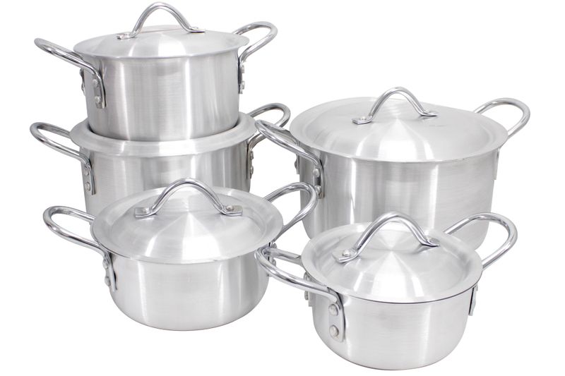 10 Piece Aluminum Pot &amp; Lid Cookware Set - Baby