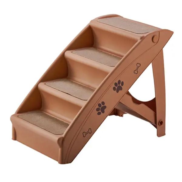 Pet Folding Dog Stairs Ramp with Traction Mat - 61cm length