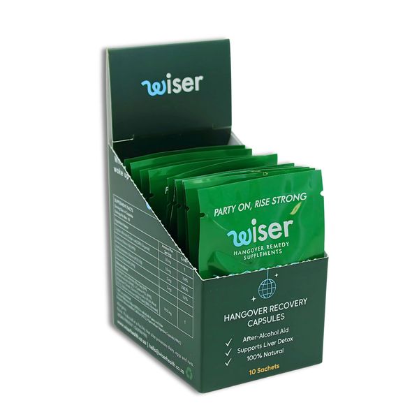 Wiser Hangover Recovery Capsules | 10 Sachet Box