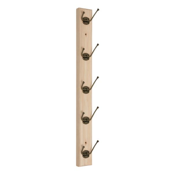 50cm Wooden Wall Coat Hook Rack with Multiple Hooks