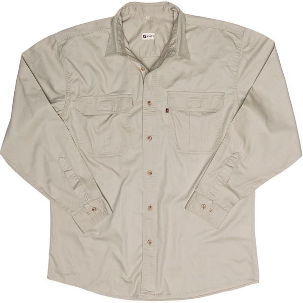 Salty - Mens Long Sleeve Bush Shirt - Stone