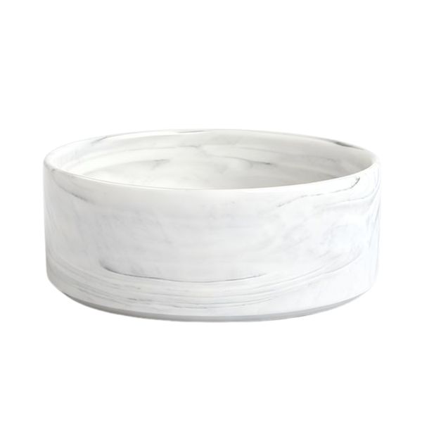 20cm Ceramic Pet Food Bowl for Cats and Small Dogs - White
