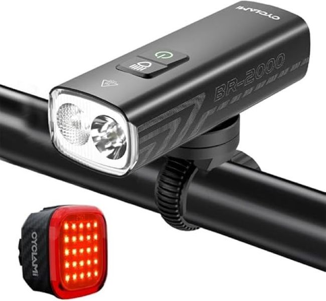 Cyclami BR2000 + CY110 USB Rechargeable Front &amp; Rear - Bike Light Combo Set