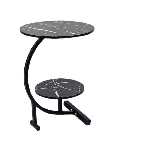Unique Double Layer C-Shaped Side Table