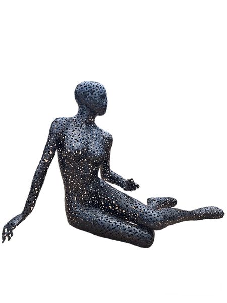 Abstract Metal Woman Body Sculpture