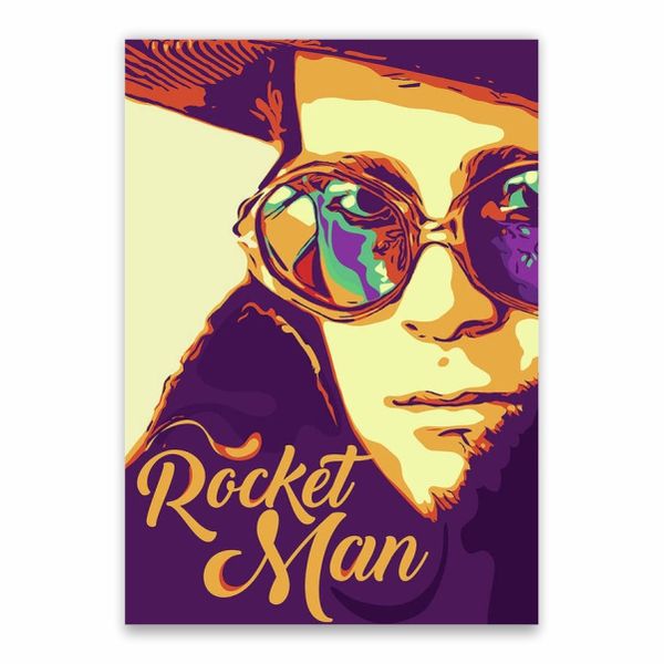 Elton John Cartoon Poster - A1