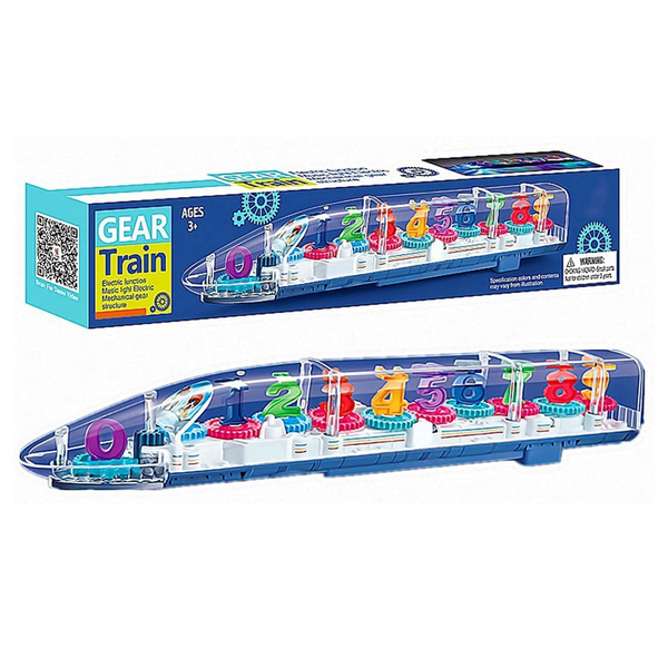 Gear Train Toy with Music and Lights - Simulation Mechanical Transparent Train