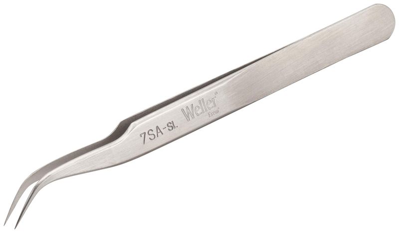 Weller Erem (7SASL) Tweezer, Precision, Curve, Pointed, Stainless Steel