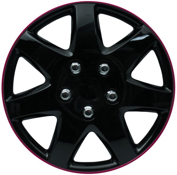 14 Inch Ice Black and Red Wheel Cover Set