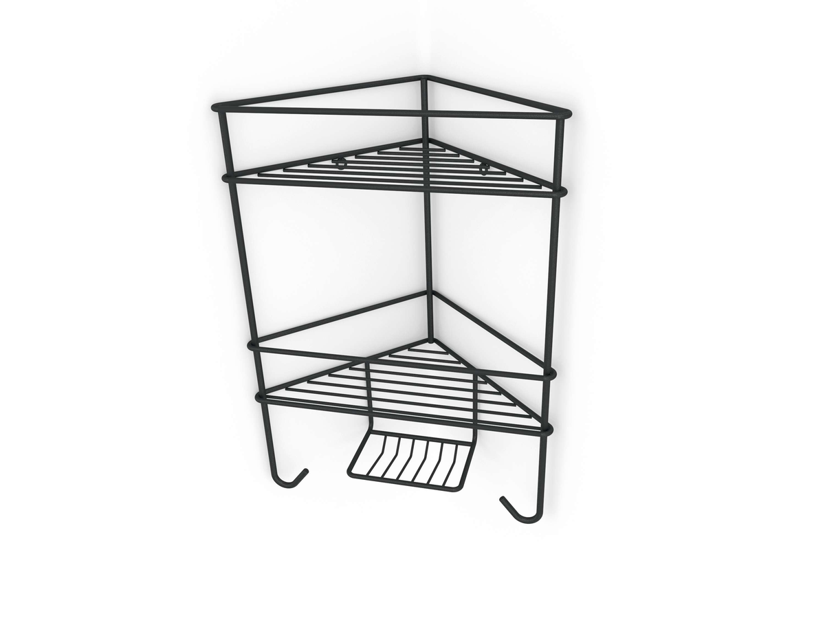 Steelcraft - Corner Shower Organiser - Matt Black