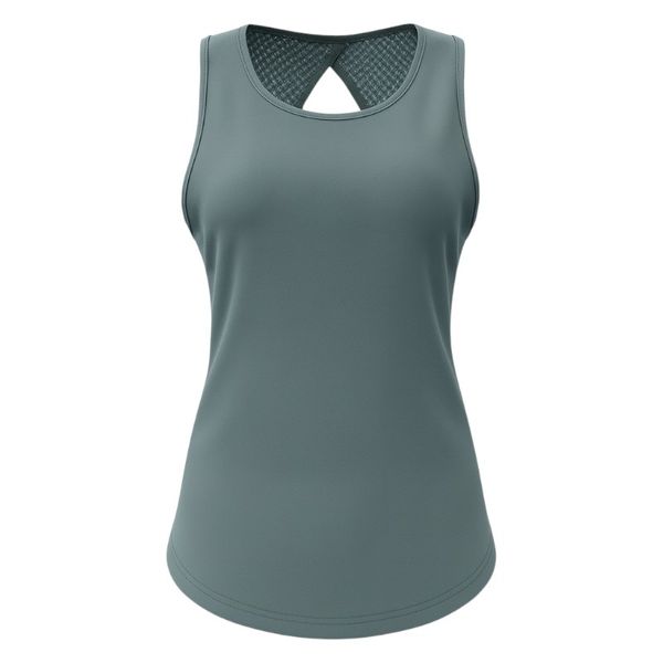 Women's Breathable Mesh-Back Yoga Vest - Green