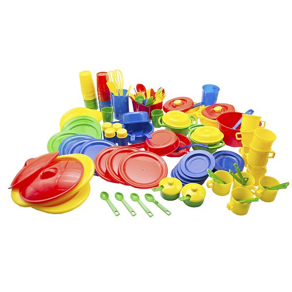 Greenbean Multi-Coloured Dinner &amp; Kitchen Set: 132 Pieces