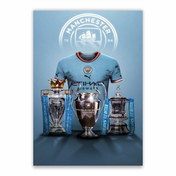 Man City Treble Poster - A1