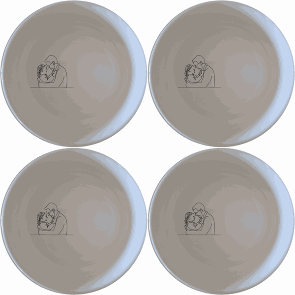 Sillohette Father Daughter Bowl Set of 4 - Range 2