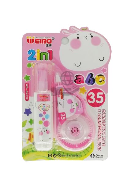 Weibo 2 in 1 Correction Pen and Tapes x 5