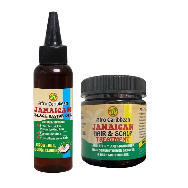 Afro Caribbean Jamaican Black Castor Oil 100ml and Hair &amp; Scalp Treatment