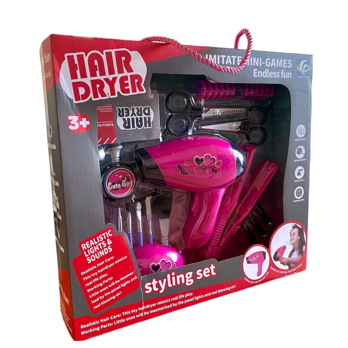 Hair dryer best sale toy set