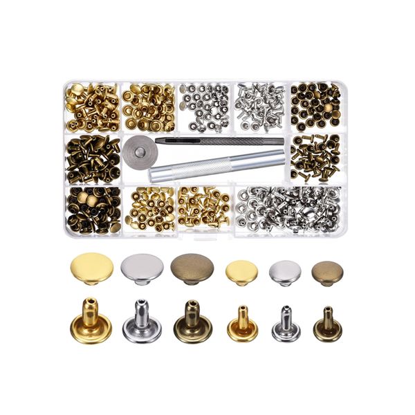 180 Piece Leather Rivets Metal Studs Kit With 3 Tools