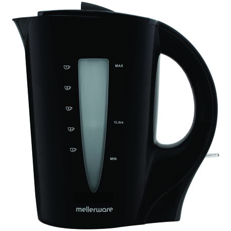 Mellerware Kettle Corded Plastic Black 1.7L 2200W Sabie Daily Sale Shop
