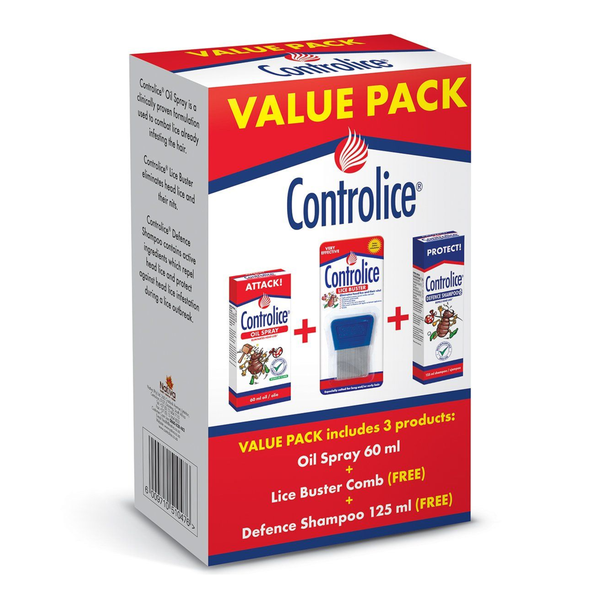 Controlice Oil Spray + Defence Shampoo + Buster Comb - Value Pack