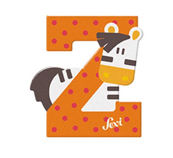 Sevi Wooden Letter Z Zebra 10cm