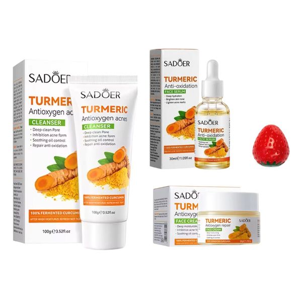 Turmeric Antioxygen Facial Set- Cleanser, Lotion Serum, Cream &amp; lip balm