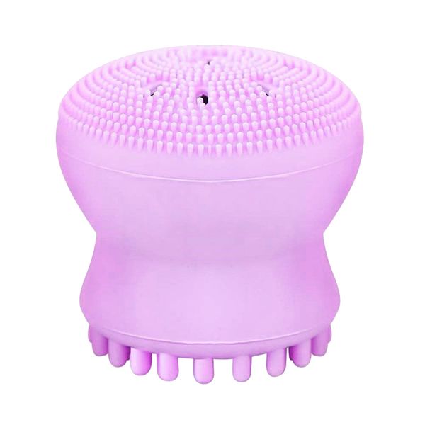 Lovely Octopus Shape Silicone Facial Cleansing Brush - Light Purple