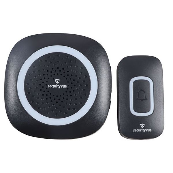 SecurityVue Smarthome Wireless Door Bell Chime With RGB Light Black