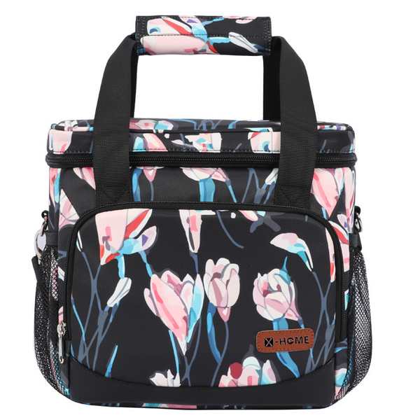 X-HOME Ladies Thermal Lunch Cooler Bag -12L Capacity - Lily Floral