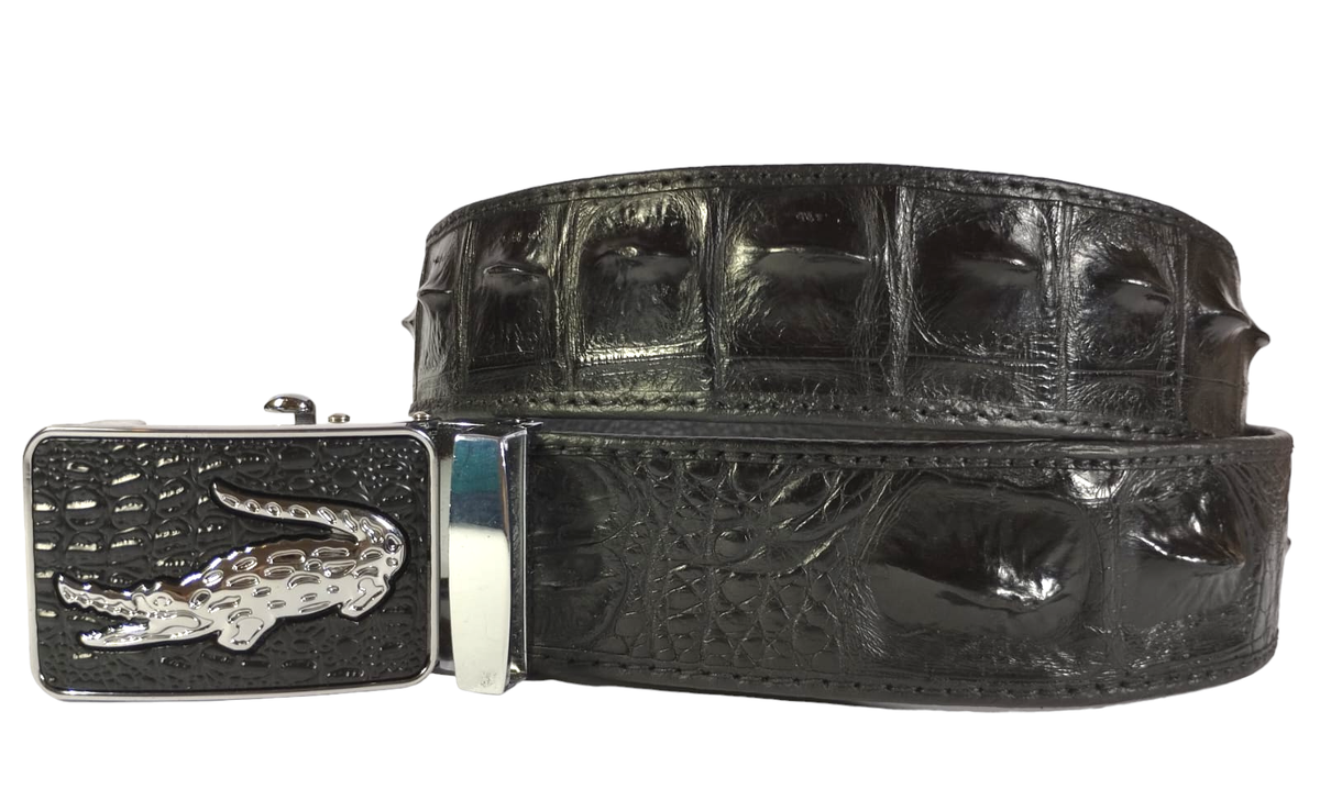 Genuine Crocodile Back Leather Belt - Automatic Belt Buckle | Shop Today. Get it Tomorrow ...