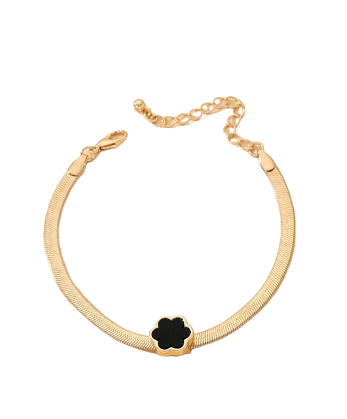 6 Clover Gold And Black Bracelet In Gift Box