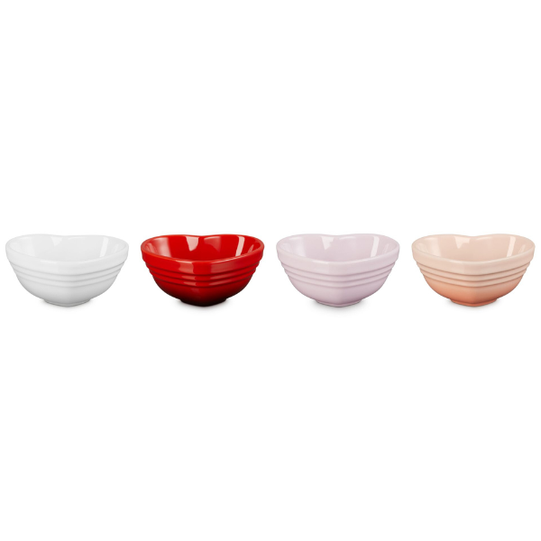 Le Creuset Set of 4 Mini Heart Bowls