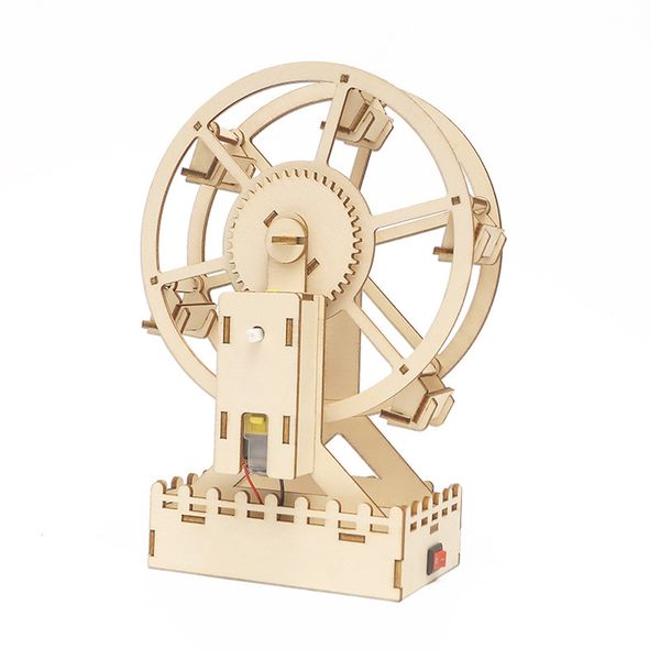 Creative Electric Ferris Wheel DIY Science 3D Wooden Puzzle STEM Toys Set