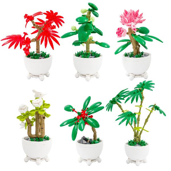 Sluban Building Set: Pleyerid - Potted Plants - 6 Piece Bundle