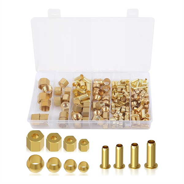 180PCS Compression Fittings Assortment Kit -(1/4/3/8/5/16I/1/2In)