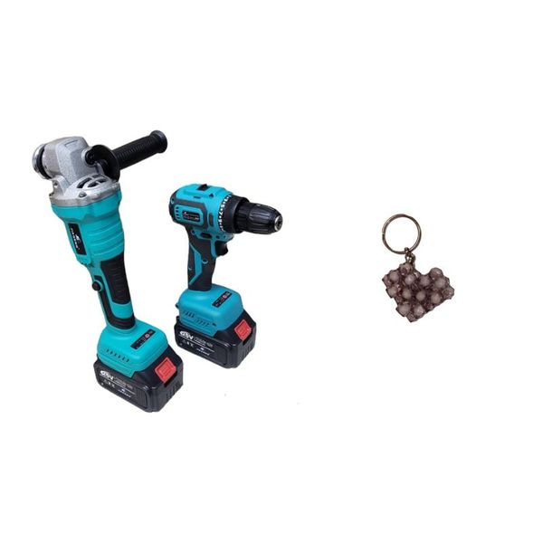 JG20375123 Electric Drill And Angle Grinder Tool Set With Handmade Keyring