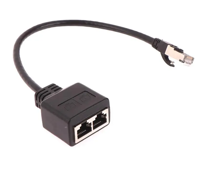 Ethernet Splitter 1 to 2 RJ45 Connector Internet Extension Adapter By (GC)
