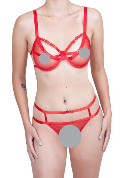ULC Berlin Red Tulle Lingerie Set