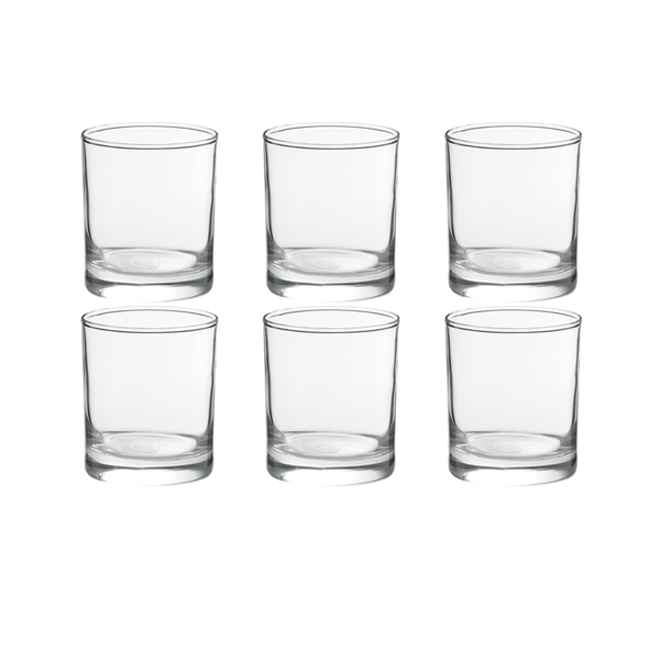 Whiskey Glass 260ml 6 Pc Set Traditional Clear - Kitchen Essentials