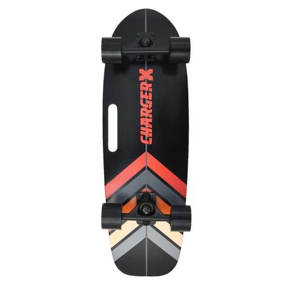 Charger X CARVE Series 31 Inch Rounded Tail Black and Red Cruiser
