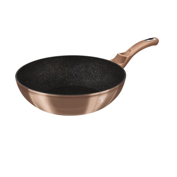 Berlinger Haus - 30cm Marble Coating Wok - Rose Gold Metallic