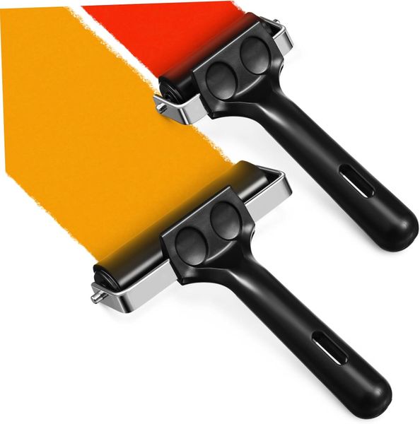 2 Pieces Heavy-Duty Rubber Roller Rollers for Crafting and Printmaking