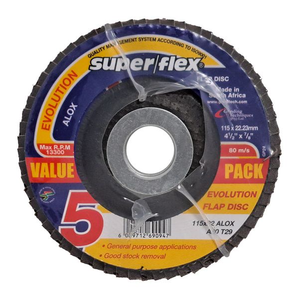 Superflex Evolution Alox Flap Cutting Disc - 115X22.23mm - A80 5-Pack