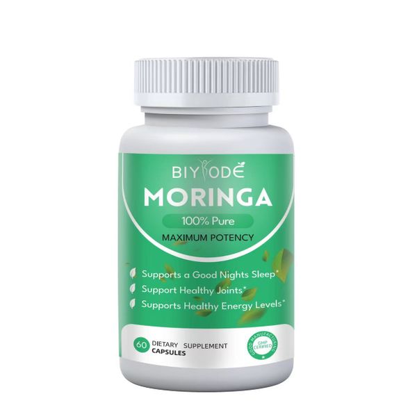 Biyode Moringa 60 Capsules, 800mg of Nutrient-Rich Moringa, Promotes Energy